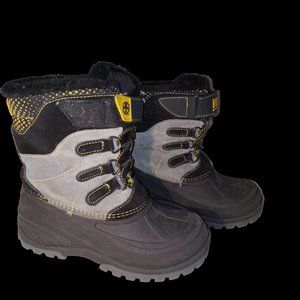 KHOMBU Hickory - Boy's Winter Boot size 2M  Black Yellow Gray